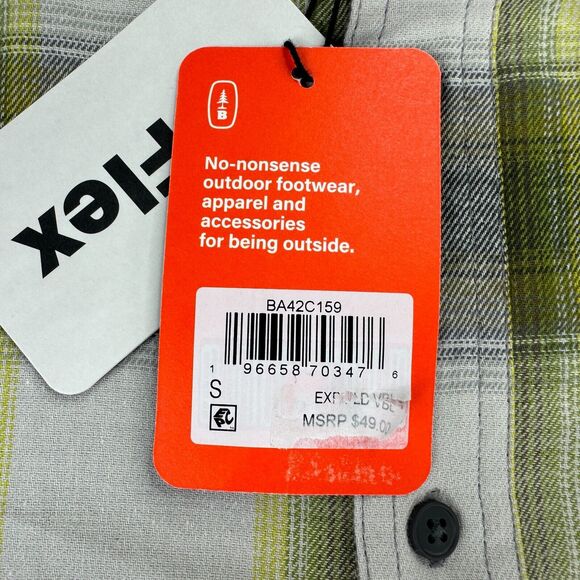 Bass Outdoor Mens Expedition Plaid Stretch Flannel Button Down Shirt Green S - Picture 2 of 4